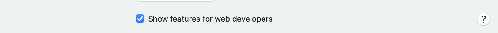 Check the box next to Show Develop menu in the menu bar or Show features for web developers (in macOS Sonoma)